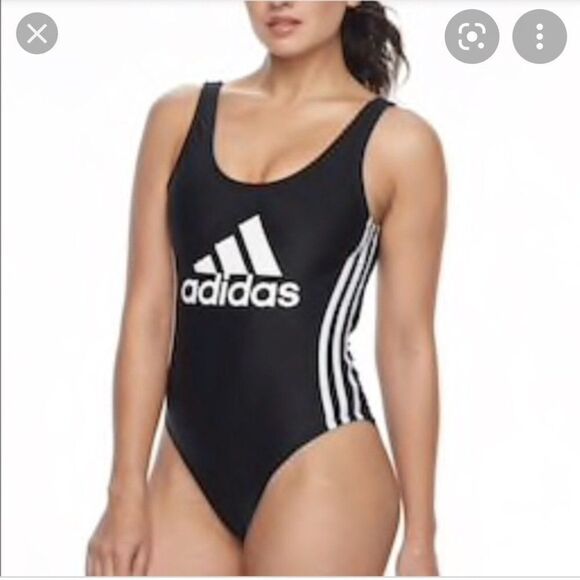Adidas Scoop Neck Sz Large Women's One-Piece Swimsuit - Picture 4 of 9